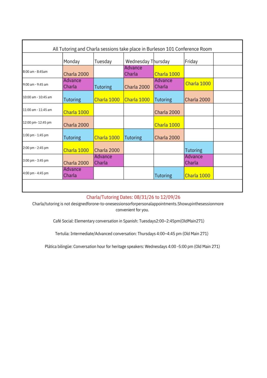 Charla/Tutoring 